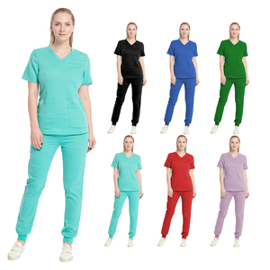 Uniformes Médicos de Manga Corta con Logotipo Personalizado para Mujer, Uniformes Transpirables y Elásticos para Mujer, Conjuntos de Uniformes para Enfermeras, Uniformes Quirúrgicos para Mujer, Doctora, Hospital - Product Image 5