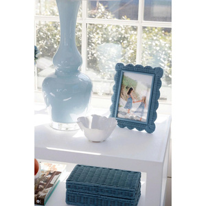 Aesthetic Coastal Blue Picture <b>Frame</b> <b>for</b> Home Decor Rattan Rectangle Picture <b>Frame</b> - Product Image 4