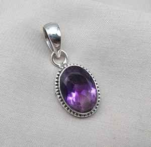 จี้อเมทิสต์เงินแท้ 925 เครื่องประดับพลอยสีม่วงธรรมชาติ ของขวัญสุดหรูสำหรับผู้หญิง ดีไซน์ไม่ซ้ำใคร - Product Image 4