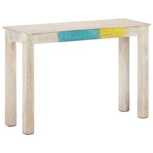 Table console rectangulaire robuste en bois de mangue blanc - Product Image 6