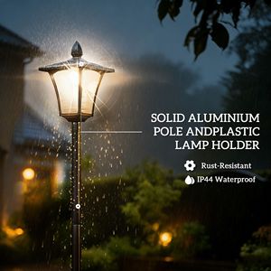 Set di 2 Lampade Solari LED Impermeabili da 63 Pollici con Fioriera, Luci a Pilastro per Giardino, Illuminazione Solare Nera per Giardini - Product Image 6