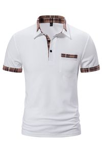 <b>Men's</b> <b>Yellow</b> Half Sleeve <b>for</b> <b>Shirt</b> Solid Color Cotton Pique Knitted Breathable Formal Pocket Regular Fit Front Anti-Wrinkle - Product Image 5