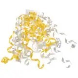 Cinta de regalo al por mayor de doble cara con lazo rizado, satinada, tejida, estilo sólido, amarilla y blanca, para decoración de cumpleaños, de poliéster con impresión digital - Product Image 5