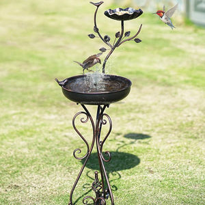 Bain d'oiseaux en métal grande capacité, bassin d'eau extérieur pour jardin, résistant à la rouille, en fer, pièce décorative élégante - Product Image 6