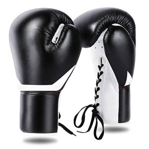 Guantes de Boxeo de Cuero con Cierre de Cordones para Adultos, Equipo de Entrenamiento de Artes Marciales - Product Image 1