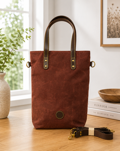 Sac fourre-tout vintage en toile avec deux poignées en cuir, fermeture éclair, résistant à l'eau et ciré, imprimé lettres, pour usage quotidien et voyage - Product Image 2
