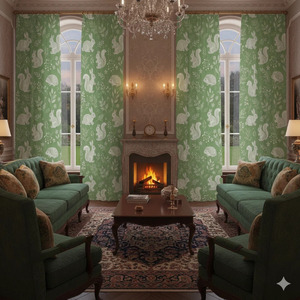 Modern Woodland Animal Dense Floral Window <b>Curtains</b> 70% <b>Light</b> Blocking Decorative Drapes for Living Room Bedroom Office Hotel - Product Image 2