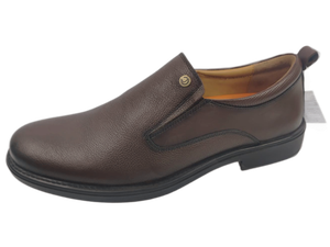 Mocasines de Cuero Genuino Color Marrón Tabaco, Punta Redonda, Sin Cordones, Suela de Goma Acolchada, Color Sólido, Para Todas las Temporadas, Logotipo Grabado - Product Image 5