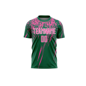 Maillot de volley-ball personnalisé vert et rose sublimé, unisexe, sans manches, respirant, en mesh, anti-humidité, vêtement d'équipe standard pour adulte - Product Image 4