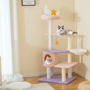 Multi-Level <b>Cat</b> Tower with Sisal Covered <b>Scratching</b> Posts Premium <b>Cat</b> <b>Trees</b> & Scratcher - Product Image 3