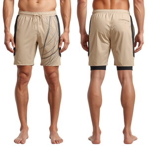 Pantalones Cortos Ligeros de Nailon para Hombre con Diseño de Arte Desert Motion y Estilo de Vida Activo Moderno - Product Image 4