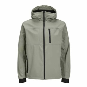 Chaqueta con Capucha para Hombre, Resistente al Agua, Cierre de Cremallera, Corte Regular, para Otoño, Uso en Exteriores, Color Sólido, Material de Poliéster - Product Image 3