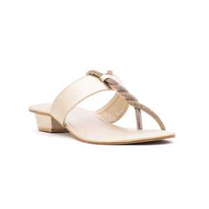 Sandales dorées à talons FN0600 Chappal élégant et fantaisie - Product Image 3