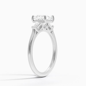 Bague BOJ 088 en argent 925, taille princesse, avec halo de pierres et griffes, solitaire diamant 2 carats, couleur D, VVS1, moissanite certifiée GRA, prix bas - Product Image 2