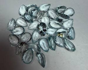 Aguamarina Natural, Corte Esmeralda en Forma de Pera, 7x9MM, Gema Facetada |   Piedra de Aguamarina Azul Suelta para Joyería y Venta al por Mayor - Product Image 1