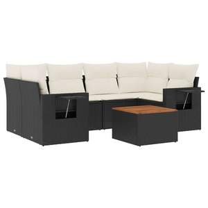 Conjunto de Sofás Modulares Grandes de Ratán PE Negro para Jardín, Elegante Colección de Muebles para Exteriores - Product Image 2