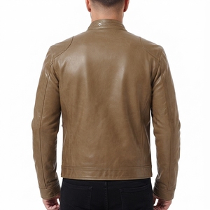 RNSHANGER <b>Mens</b> Motorcycle PU Casual <b>Jacket</b> Slim Fit <b>Short</b>-Coat Lapel Spring Zipper Stand Windproof - Product Image 2