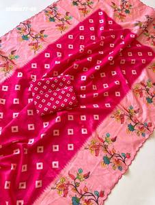 Proveedor de Sarees y Blusas de Seda Tusser Suave de Aspecto Elegante con Estampado Digital Bandhej, Calidad de Exportación India, de Surat - Product Image 4