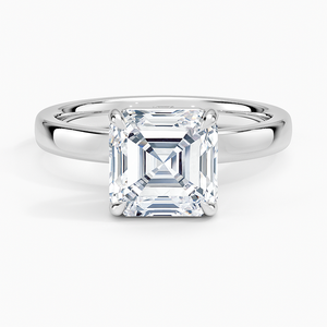 แหวน BOJ รุ่น 074 ทรง Asscher Cut เงินแท้ 925 ประดับเพชรทรง Halo แบบ Solitaire น้ำหนัก 2 กะรัต สี D ความสะอาด VVS1 เพชรโมอิสซาไนต์ รับรองโดย GRA ราคาประหยัด - Product Image 1