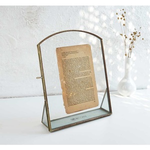 <b>Heart</b> Shape Brass Mirror <b>Frame</b> Tabletop Display Horizontal Metal Design - Product Image 6