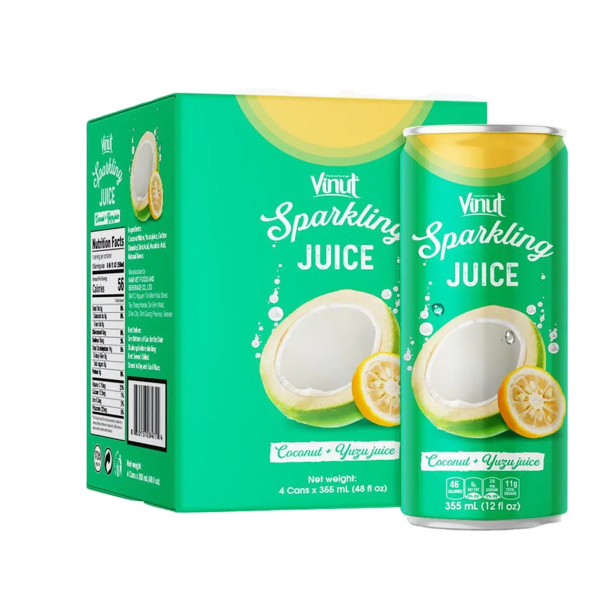 Sparkling Coconut water with Peach and Mango flavour