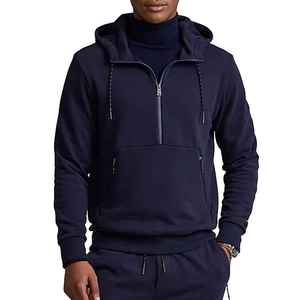 Sudadera con capucha de invierno para hombre con cremallera corta, personalizada, de algodón 100% de alto gramaje GSM, con bordado - Product Image 5