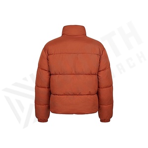 Chaqueta Acolchada para Mujer, Invierno, Cuello Alto, Manga Larga, Color Sólido, Relleno Grueso de Poliéster, Cierre de Cremallera, Corta - Product Image 2