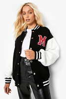 Veste universitaire personnalisée en cuir de mouton de haute qualité, respirante, pour femme, hiver, unie, brodée, école, collège, université