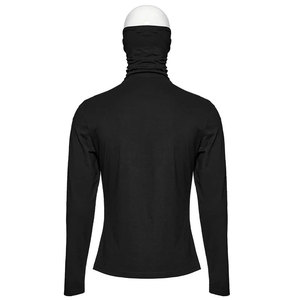 Top Selling <b>Men's</b> Gothic Cyberpunk <b>Studded</b> High Neck Face Mask Long Sleeve Shirt Top Custom Handmade Outfit - Product Image 3