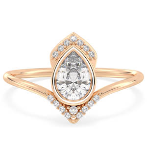 Anillo de compromiso solitario REYES de plata de ley 925 de alta calidad para mujer, diseño original, corte pera, 0.81CT, anillos de moissanita. - Product Image 1