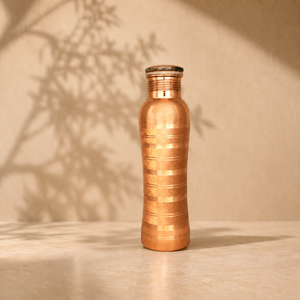 ขวดน้ำทองแดงลายตอกแบบพกพาพร้อมฝาปิด - Product Image 5