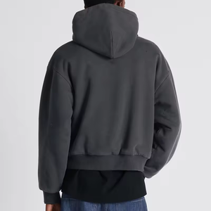 Hoodie court ample sans cordon, style streetwear, en molleton French Terry 100% coton, vintage, épais, pour homme - Product Image 5