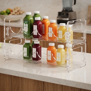 Acrylic Modern Portable Countertop Bottle <b>Display</b> Stand for Multi-Bottle Retail Beverage and Drink Promotion - Product Image 2