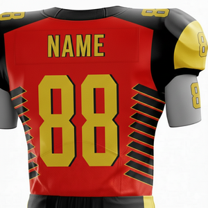 Uniforme de Fútbol Americano Personalizado de Alta Calidad |   Camiseta Deportiva Unisex de Manga Corta con Nombre y Color del Equipo Personalizados, Servicio OEM - Product Image 4