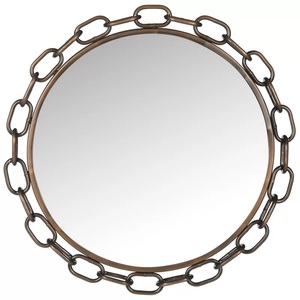 Miroir rond mural en aluminium couleur or, décoration moderne pour la maison et la salle de bain des hôtels, idéal pour les mariages - Product Image 5
