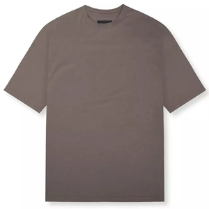 Camiseta de algodón 100% para hombre al por mayor, de lujo, 300G, unisex, con logo personalizado, cuello simulado, lisa, oversize, de corte holgado, de alto gramaje y transpirable. - Product Image 1