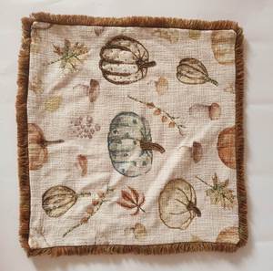 Squad Ghouls Rectangle Cotton Linen Envelop Closure Cushion Cover Embroidered Pumpkins Leaves Cute Cartoon Vintage Home Decor - Product Image 1