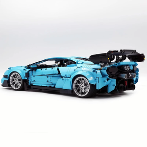 1:8 Super Sports Car <b>Building</b> Block Set 3601PCS Technical Racing Car <b>Model</b> Compatible With Lego Bricks Blue Hypercar - Product Image 6