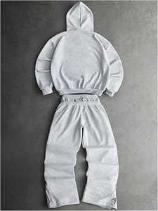 Ensemble de survêtement 2 pièces pour homme, brodé, avec sweat à capuche et pantalon baggy à double taille - Product Image 3