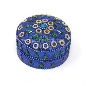 Boîte à Bijoux en Pierre Indienne de Haute Qualité, Ornée de Perles et de Miroirs, Organisateur, Meilleure Qualité, Magnifique Boîte à Bijoux Perlée - Product Image 1