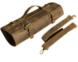 Sac à couteaux de chef en cuir de luxe professionnel avec protection anti-odeur, étui de voyage multifonctionnel LSKR-0007 - Product Image 2
