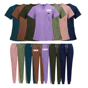 Custom Logo Medical Scrubs <b>Set</b> Women Jogger Pants High Stretch Hospital Nursing Uniform Dentist <b>Doctor</b> Vet Clinic Workwear Tops - Product Image 3