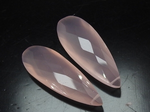 Pendientes de Calcedonia Rosa en Forma de Lágrima 30X10MM, Cuentas de Piedra Sueltas Facetadas, Tamaño del Orificio 0.50mm, Suministros al por Mayor para Fabricación de Joyería - Product Image 5
