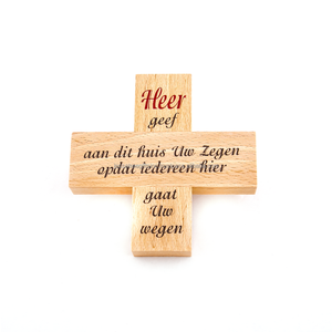 Cruz de madera hecha a mano con acabado de pulido de madera natural Letras Diseño de impresión Excelente calidad para Iglesia Precio al por mayor - Product Image 1