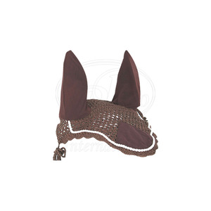 Horse Breathable <b>Fly</b> Veil Bonnet Cotton <b>Net</b> with Piping Lycra Ear and Nose Protection - Product Image 3