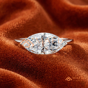 925 Sterling <b>Silver</b> Marquise Moissanite <b>Solitaire</b> <b>Ring</b> Lab Grown Diamond Bridal Jewelry Women USA Luxury - Product Image 1