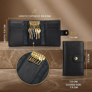 กระเป๋าใส่กุญแจหนังหรูหราพร้อมเทคโนโลยีป้องกัน RFID และซิปทนทาน เหมาะสำหรับใช้ในธุรกิจและการเดินทาง มีจำหน่ายแล้ว - Product Image 6