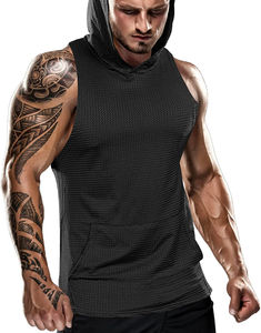 Sudadera con capucha sin mangas para hombre, estilo gimnasio, para correr, transpirable, informal, ligera, tela suave y elástica para un mejor ajuste. - Product Image 6