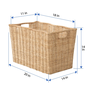 Wholesale Scalloped Edge Rattan <b>Laundry</b> Basket, Premium Rectangle Storage Basket Perfect For Home & Bedroom From Vietnam - Product Image 2
