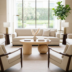 Mesa de Centro Escultural de Madera de Roble de Alta Calidad y Excelente Relación Calidad-Precio, Muebles de Arte Contemporáneo al por Mayor, Base de Cilindro, Mesa Niwara - Product Image 6